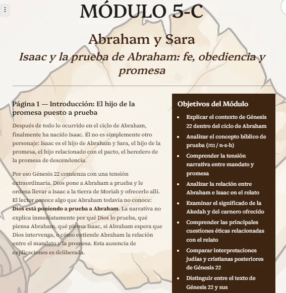 Módulo 5-C: Abraham y Sara, fe, obediencia y promesa